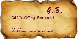 Gömöry Bertold névjegykártya